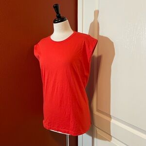 Sandro Women’s‎ Rougue Cerise Front Tie Cotton Jersey Sleeveless Blouse Top